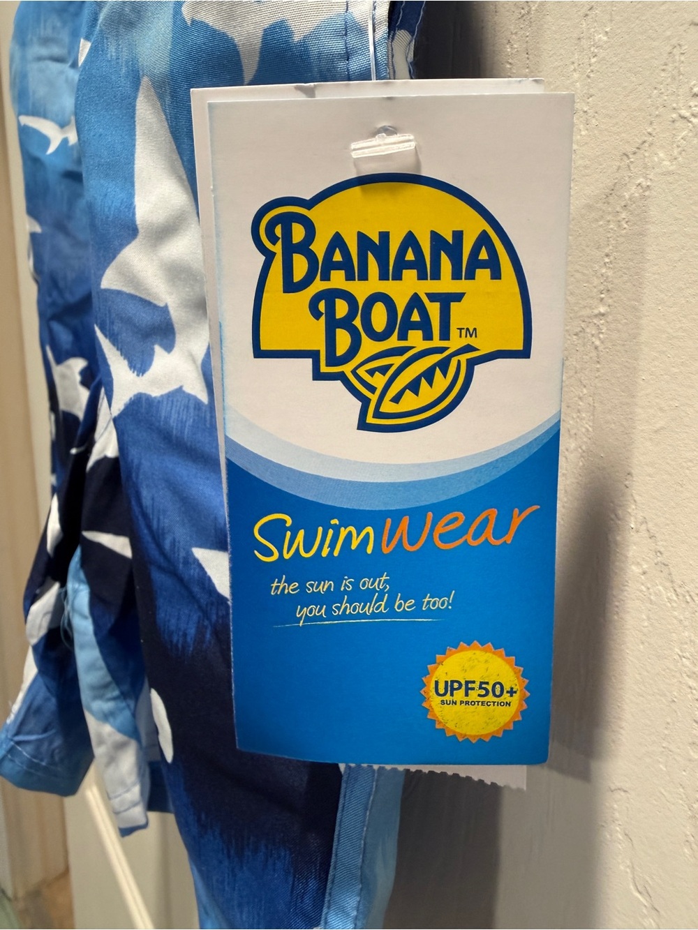 Banana Boat Kids Blue Shark Print Swim Trunks NWT Board Shorts Size 5 - Picture 5 of 7